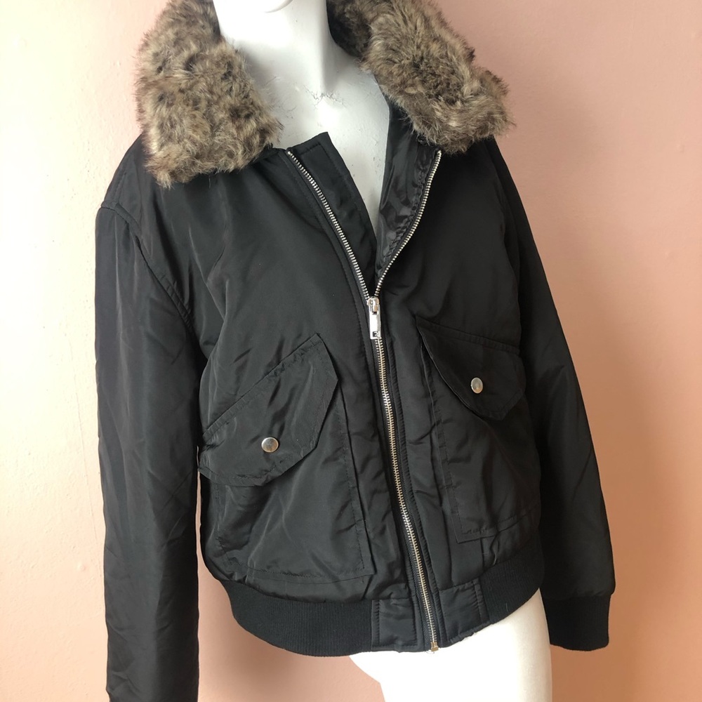Wild Fable black jacket with fur collar